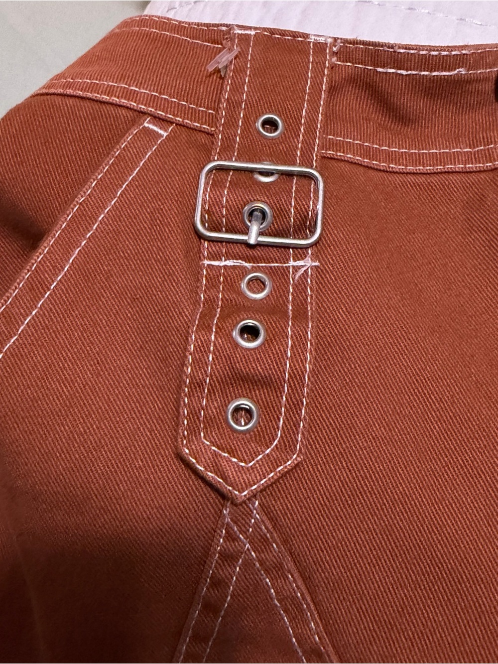 Cali 1850 Women’s Brown Contrast Stitch Buckle Pants Size 3 Y2K Wide Leg - Picture 15 of 15